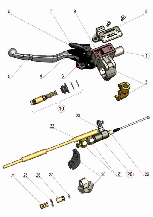 operating cylinder, Magura 167 (Hymec)