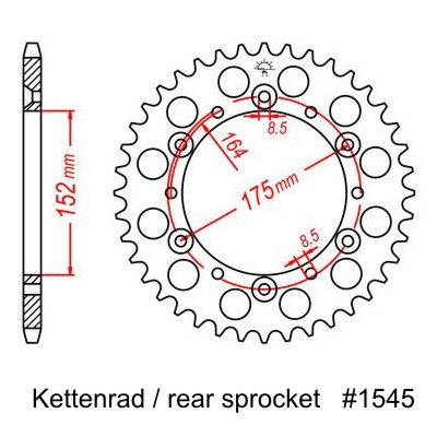 YAMAHA Kettenrad, für YZF/WRF 400 98