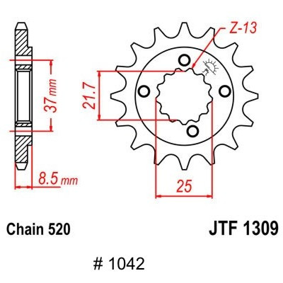 front sprocket, XR 650L 93-96