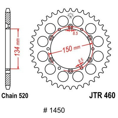 rear sprocket, KX 250 87-98