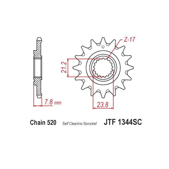 front sprocket CRF 250 18-,