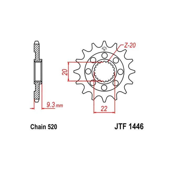 front sprocket KXF 250 06-,