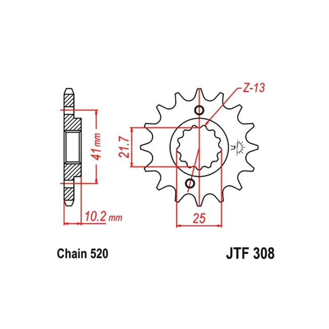 front sprocket, XT 660 Z/R