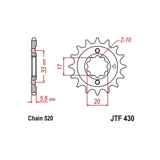 front sprocket, KXF 250 04-05,