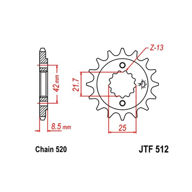 front sprocket KLR 650 / KL 650 87-90