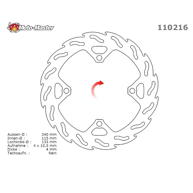 MM FLAME Hinterrad Bremsscheibe, KX 125/250 03-