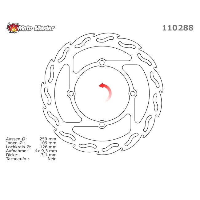 MM FLAME Vorderrad Bremsscheibe, KX 125/250 06-