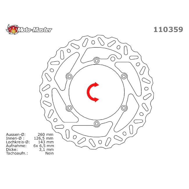 MM NITRO front brake disc, HQV FE/TC/TE/TC 14-