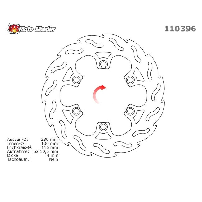 MM FLAME rear brake disc, KLX 650 93-03