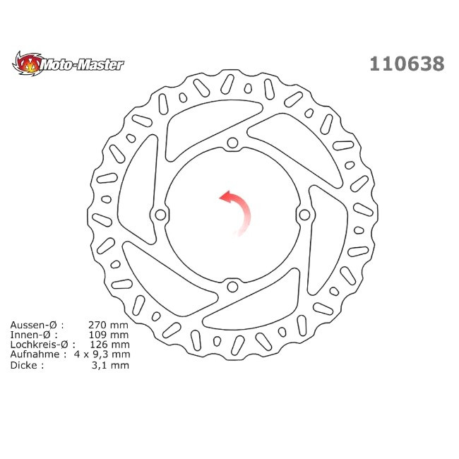 MM NITRO front brake disc, KXF 450 15-