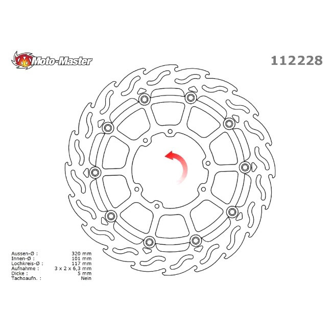 Motomaster 320mm RACING Bremsscheibe, Honda