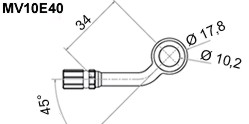 MV10E40 - 45° gebogen