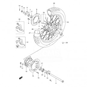 rear wheel bearing kit, cush drive, DR 350SE 90-95