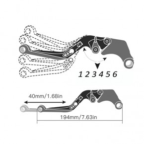 folding lever set, DR650 SE 96-