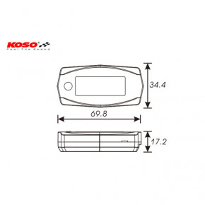 KOSO "Mini4" rpm meter, with battery